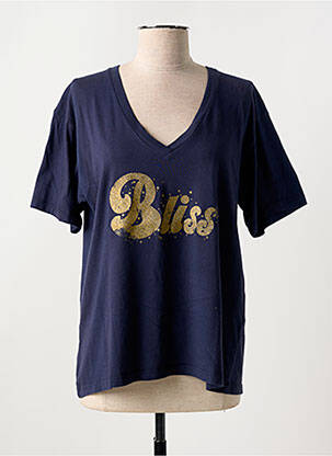 T-shirt col v manches courtes bleu BREWSTER femme