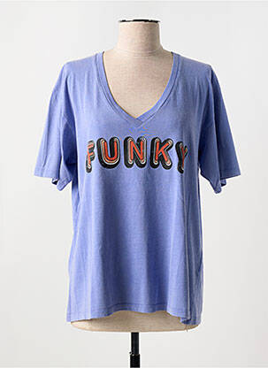 T-shirt coupe droite manches courtes bleu BREWSTER femme