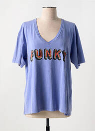 T-shirt coupe droite manches courtes bleu BREWSTER femme