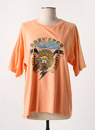 Top tissage jersey manches courtes orange BREWSTER femme