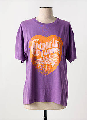 T-shirt coupe droite manches courtes violet BREWSTER femme