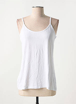 Top tissage jersey fines bretelles blanc MAT. femme