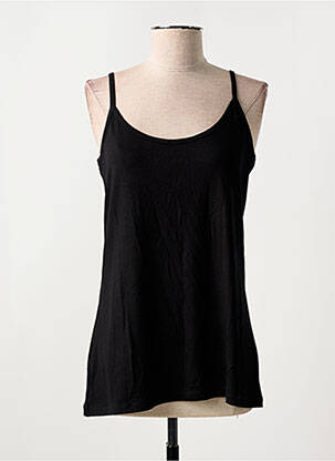 Top tissage jersey fines bretelles noir MAT. femme