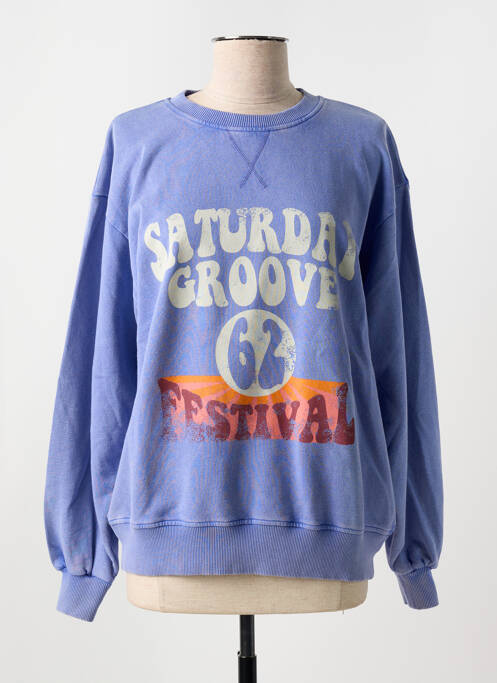 Sweat-shirt stretch manches longues bleu BREWSTER femme