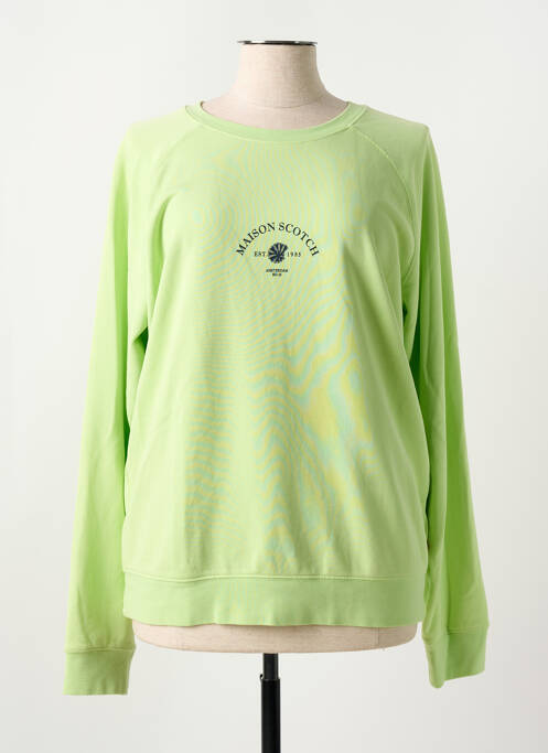 Sweat-shirt stretch manches longues vert SCOTCH & SODA femme