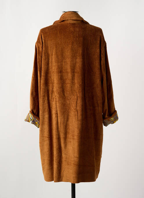 Manteau long marron STORIATIPIC pour femme