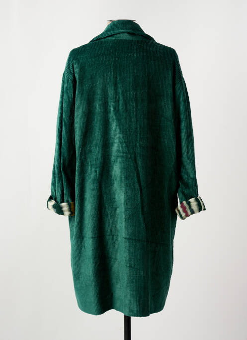 Manteau long vert STORIATIPIC pour femme