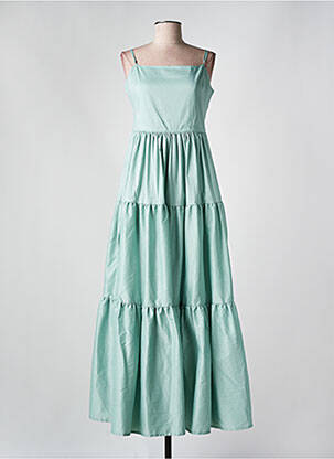 Robe longue manches bretelles ajustables fines bretelles vert HUGO BOSS femme