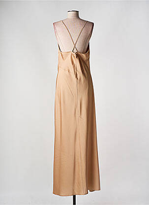 Robe longue coupe cintrée fines bretelles beige D.EXTERIOR femme