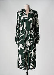 Robe mi-longue imprimé fantaisie manches longues vert HUGO BOSS femme