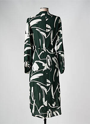 Robe mi-longue imprimé fantaisie manches longues vert HUGO BOSS femme