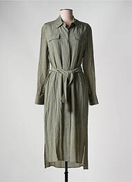 Robe mi-longue coupe fluide manches longues vert HUGO BOSS femme