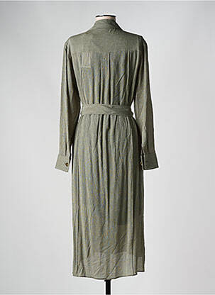 Robe mi-longue coupe fluide manches longues vert HUGO BOSS femme