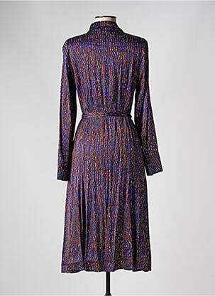 Robe mi-longue coupe fluide manches longues violet HUGO BOSS femme
