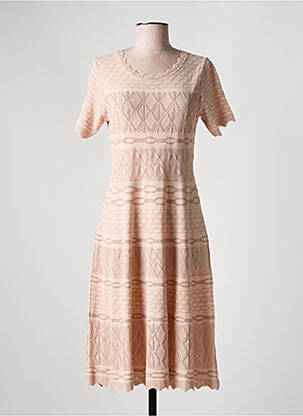 Robe mi-longue manches courtes manches courtes rose D.EXTERIOR femme