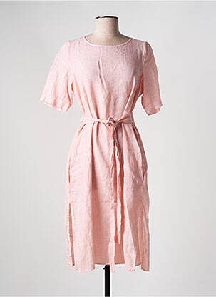 Robe mi-longue manches courtes manches courtes rose GRAN SASSO femme
