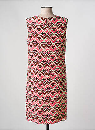 Robe courte fermeture zippée au dos sans manche rose ASPESI femme