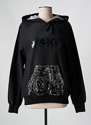 Sweat-shirt à capuche poches manches longues noir KARL LAGERFELD femme