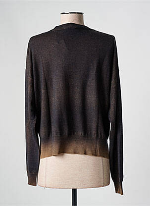 Pull tissage chiné manches longues marron ARAGONA femme