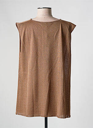 Pull coupe cintrée sans manche marron D.EXTERIOR femme