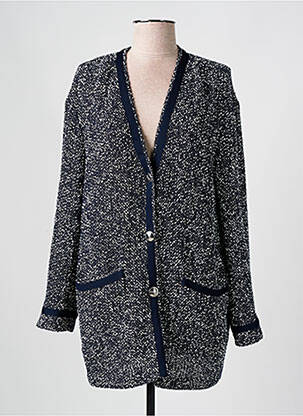 Gilet manches longues resserrée sur le bas bleu HUGO BOSS femme