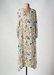 Robe longue imprimé fleurs manches 3/4 vert MASON'S femme