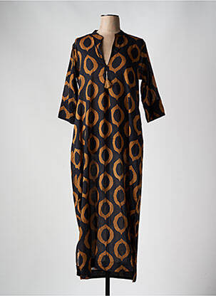 Robe longue coupe cintrée manches 3/4 noir BAGATELLE FRANCE femme