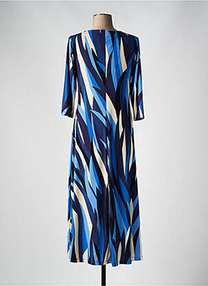 Robe longue coupe cintrée manches 3/4 bleu SIYU femme