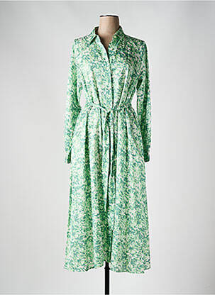 Robe longue manches longues manches longues vert HUGO BOSS femme