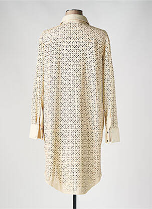 Robe mi-longue manches longues manches longues beige HUGO BOSS femme