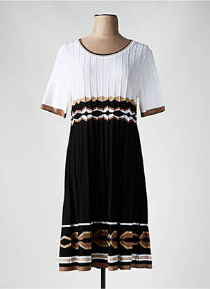 Robe mi-longue manches courtes manches courtes beige D.EXTERIOR femme