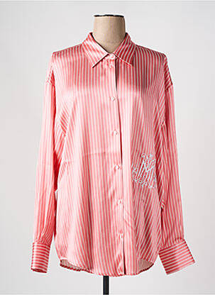 Tunique manches longues col chemisier rose DMN femme