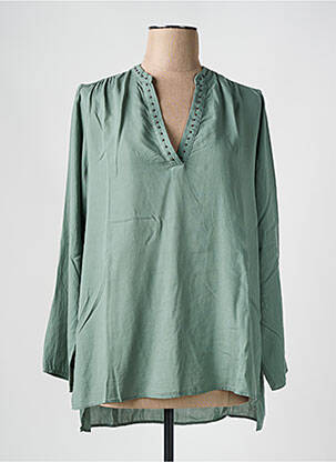 Blouse tissage popeline manches longues vert MASON'S femme