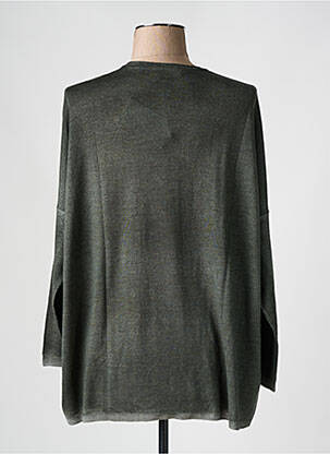 Pull tissage chiné manches longues vert ARAGONA femme