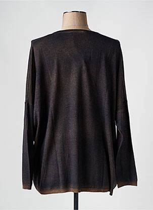 Pull tissage chiné manches longues marron ARAGONA femme
