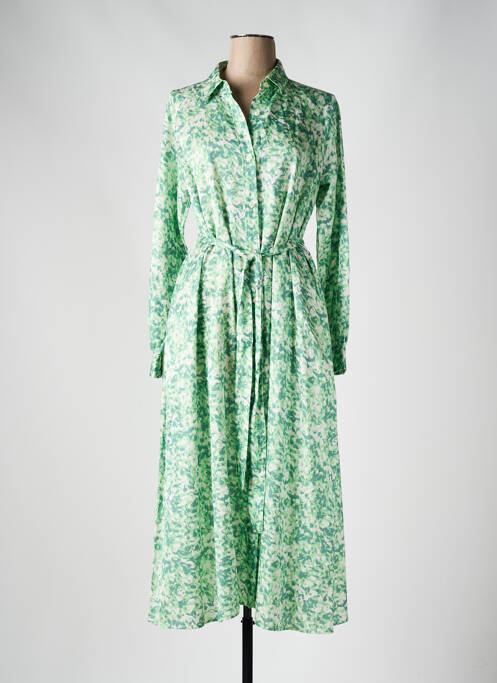 Robe longue manches longues manches longues vert HUGO BOSS femme