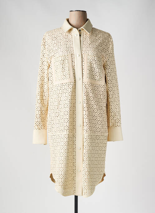 Robe mi-longue beige HUGO BOSS pour femme