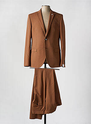 Costume de cérémonie fermeture zippée sous rabat boutonné marron MANUEL RITZ homme