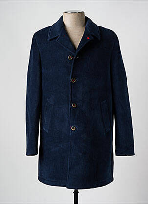 Manteau long coupe droite sans capuche bleu MANUEL RITZ homme
