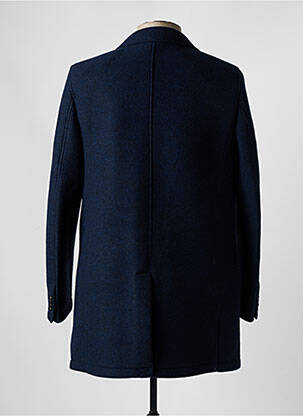 Manteau long coupe droite sans capuche bleu MANUEL RITZ homme