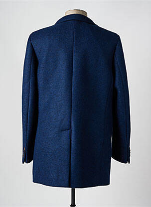 Manteau long coupe droite sans capuche bleu MANUEL RITZ homme