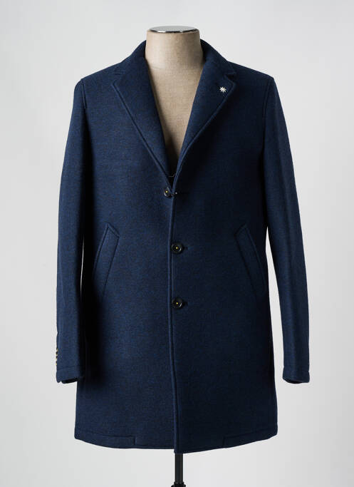 Manteau long bleu MANUEL RITZ pour homme