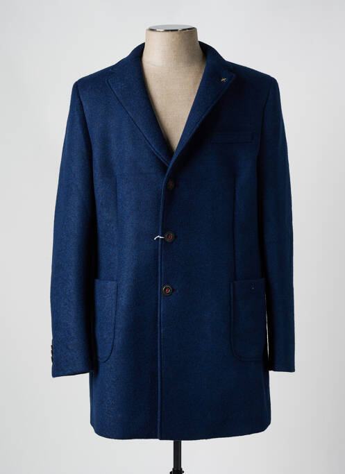 Manteau long bleu MANUEL RITZ pour homme