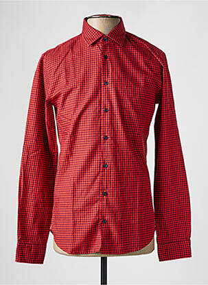 Chemise manches longues coupe cintrée rouge HUGO BOSS homme