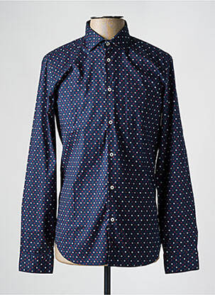 Chemise manches longues coupe cintrée bleu MANUEL RITZ homme