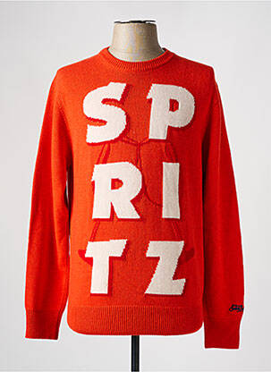 Pull tissage jacquard manches longues orange MC2 SAINT BARTH homme