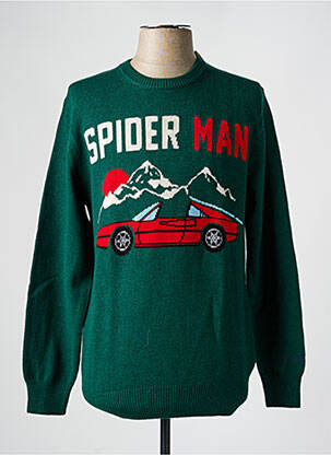 Pull tissage jacquard manches longues vert MC2 SAINT BARTH homme