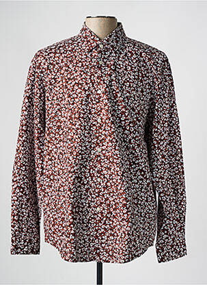 Chemise manches longues coupe droite marron HUGO BOSS homme