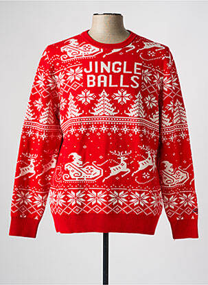 Pull tissage jacquard manches longues rouge MC2 SAINT BARTH homme
