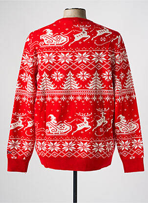 Pull tissage jacquard manches longues rouge MC2 SAINT BARTH homme